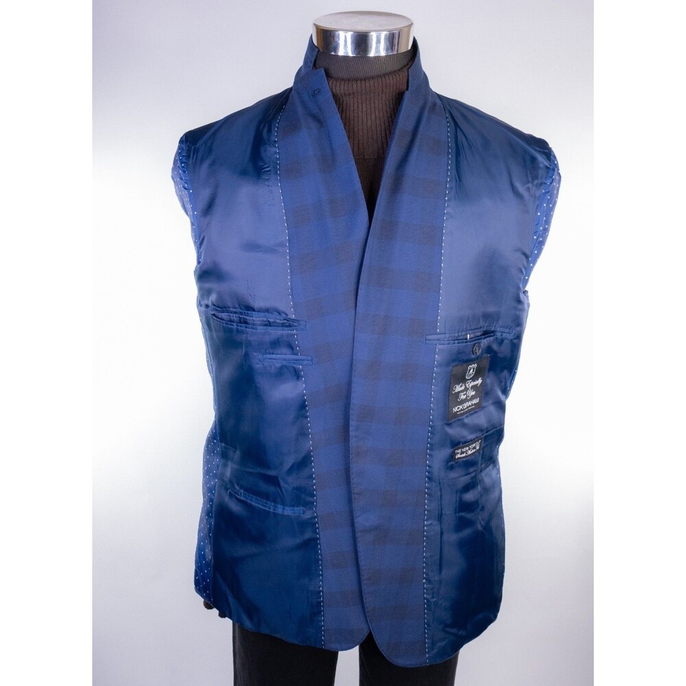 Nick Graham Stretch Modern Cut Blazer Sport Coat Sz 42R Poly Blend Two Button - Picture 9 of 15